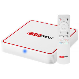 Receptor Cinebox C Plus Full HD com IPTV de 16GB 2GB RAM - Branco Vermelho